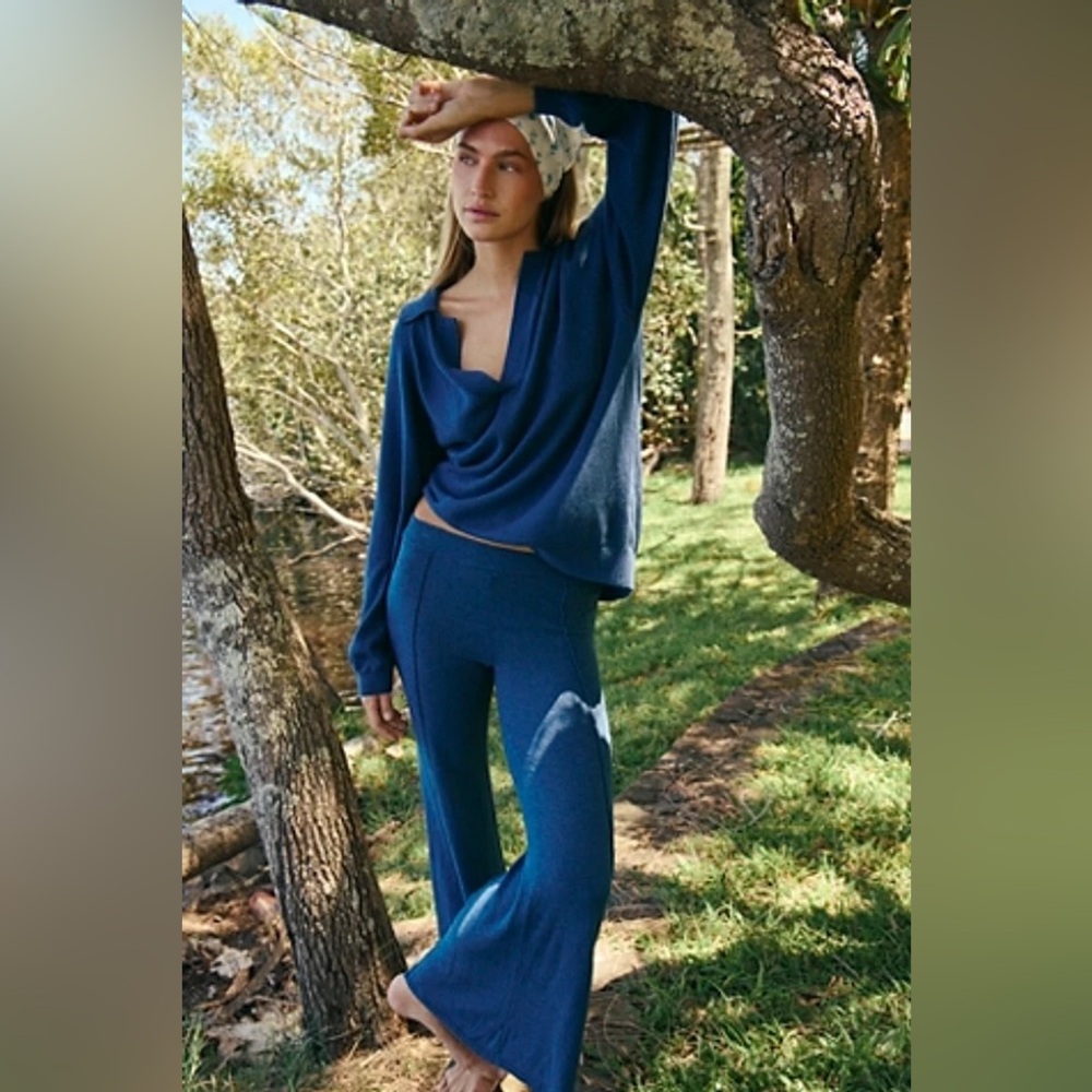 Free People Drea Sweater Set in dark denim navy blue XS